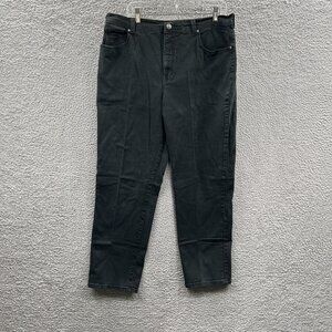 Gloria Vanderbilt‎ Womens Jeans 18 Black High Rise Zip Front Straight Leg Pants